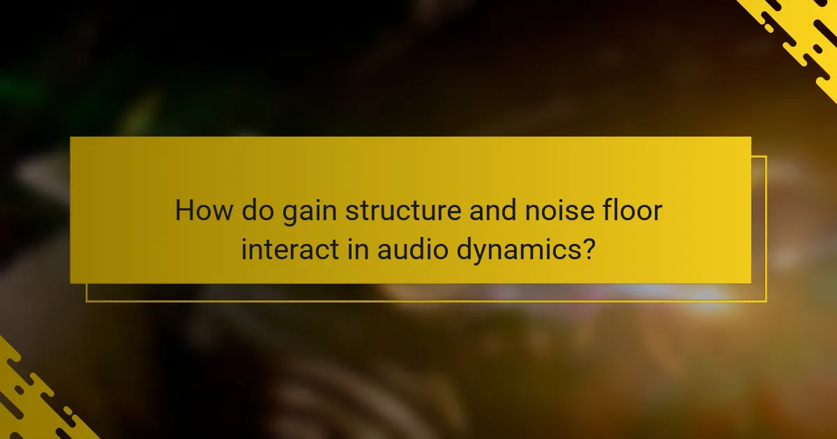 How do gain structure and noise floor interact in audio dynamics?