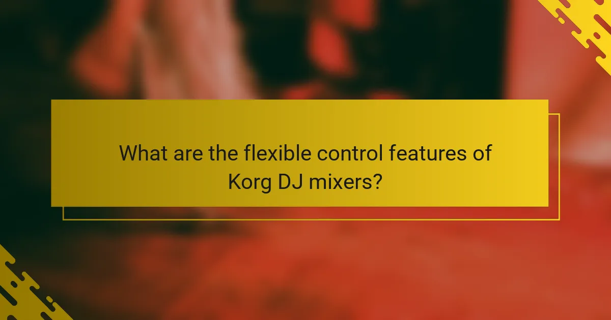 What are the flexible control features of Korg DJ mixers?