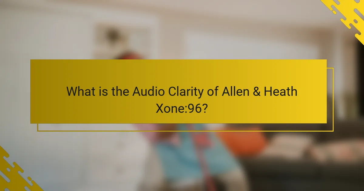 What is the Audio Clarity of Allen & Heath Xone:96?